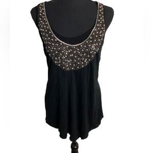 #141 KENSIE Beaded Stretch Halter Tank Top
